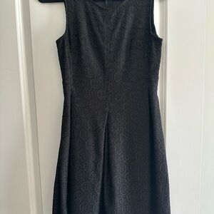 Blue Rain Textured Black Textured Midi Dress